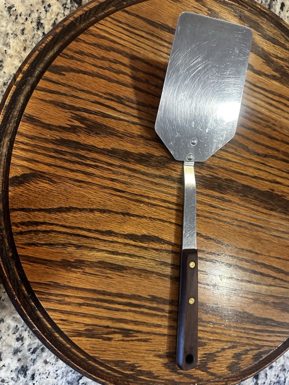 VTG 12 “Stainless Steel Spatula Turner Wood Handle Made in USA Kitchen Tool